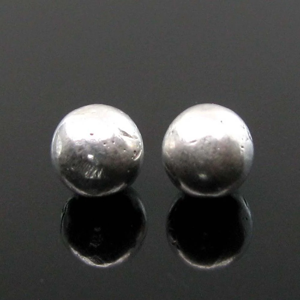 2pc Solid Pure Silver Full Round Balls chandi ki thos Goli 6.1mm - Image 3