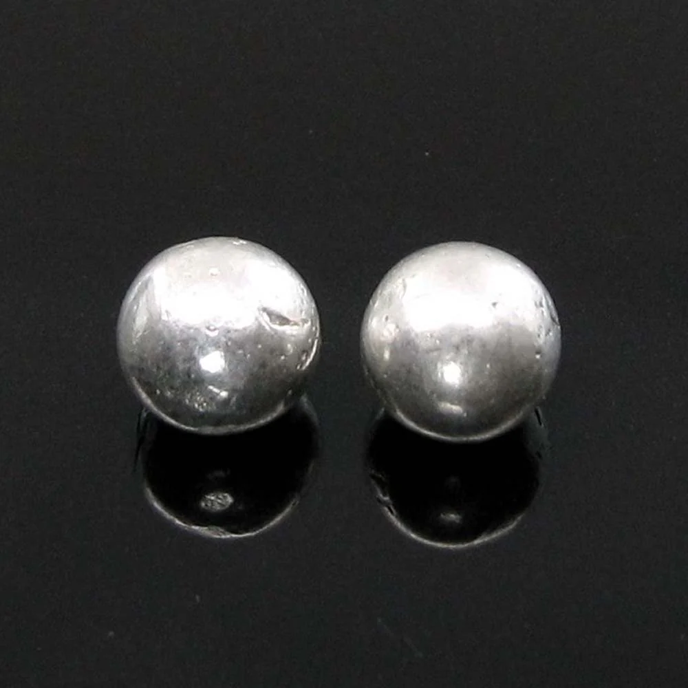 2pc Solid Pure Silver Full Round Balls chandi ki thos Goli 6.1mm - Image 4