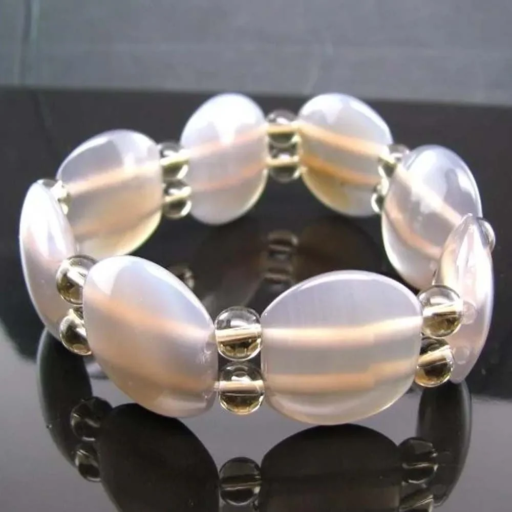 Agate smoky quartz Natural Gemstone Beads Elastic Band Stretchable Bracelet - Image 3