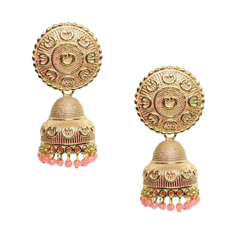 Beautiful Party Wear Classical Jhumka Gold Plated Dangle Earrings for women - Image 11