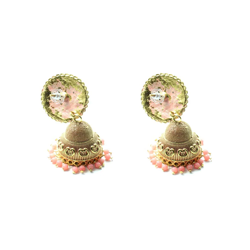 Beautiful Party Wear Classical Jhumka Gold Plated Dangle Earrings for women - Image 12