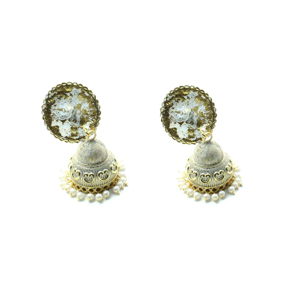 Beautiful Party Wear Classical Jhumka Gold Plated Dangle Earrings for women - Image 4