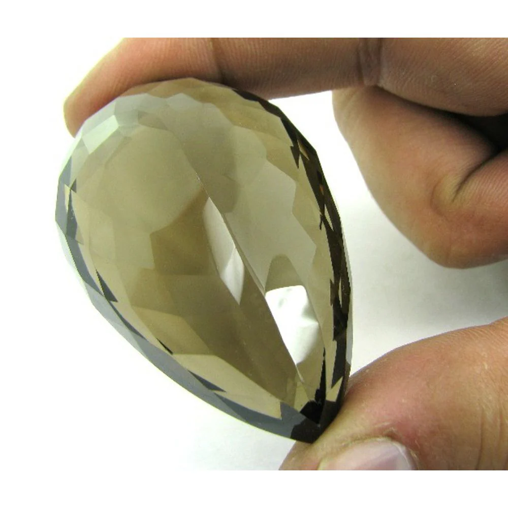 Classic Quality Big 232Ct Natural Smoky Quartz Pear Shape Rock Crystal Gemstone - Image 4