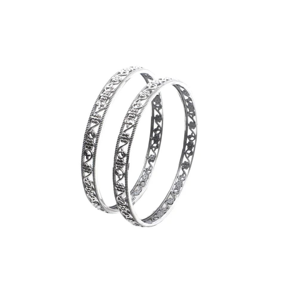 Cute Trendy Real Sterling Silver Oxidized Women Bangles - Image 3