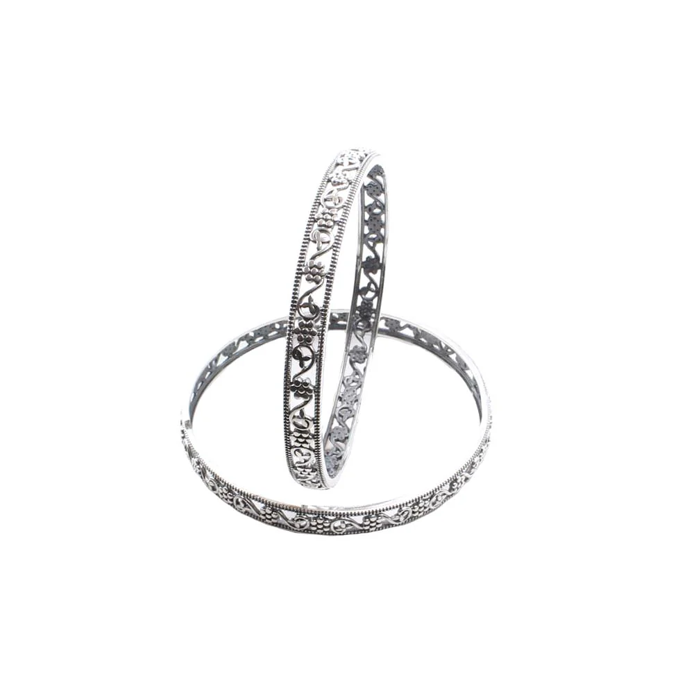 Cute Trendy Real Sterling Silver Oxidized Women Bangles - Image 4