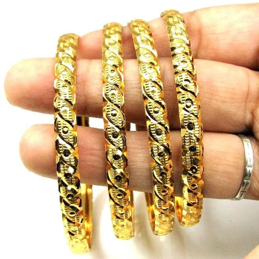 Gold Plated Bridal Fashion Jewelry Bracelet Set Size 2.8 - Image 4