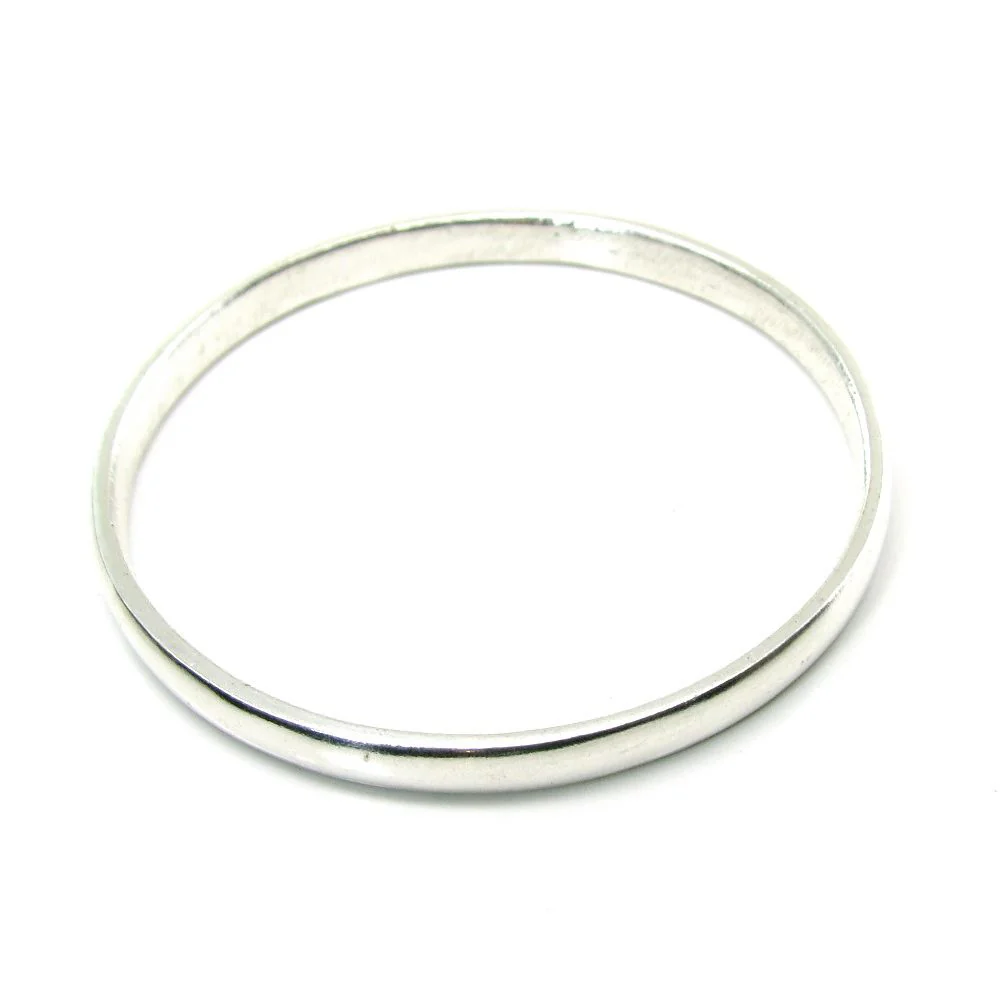 Handmade Jointless Solid Pure Silver kada Plain Bangle Bracelet arm band - Image 4