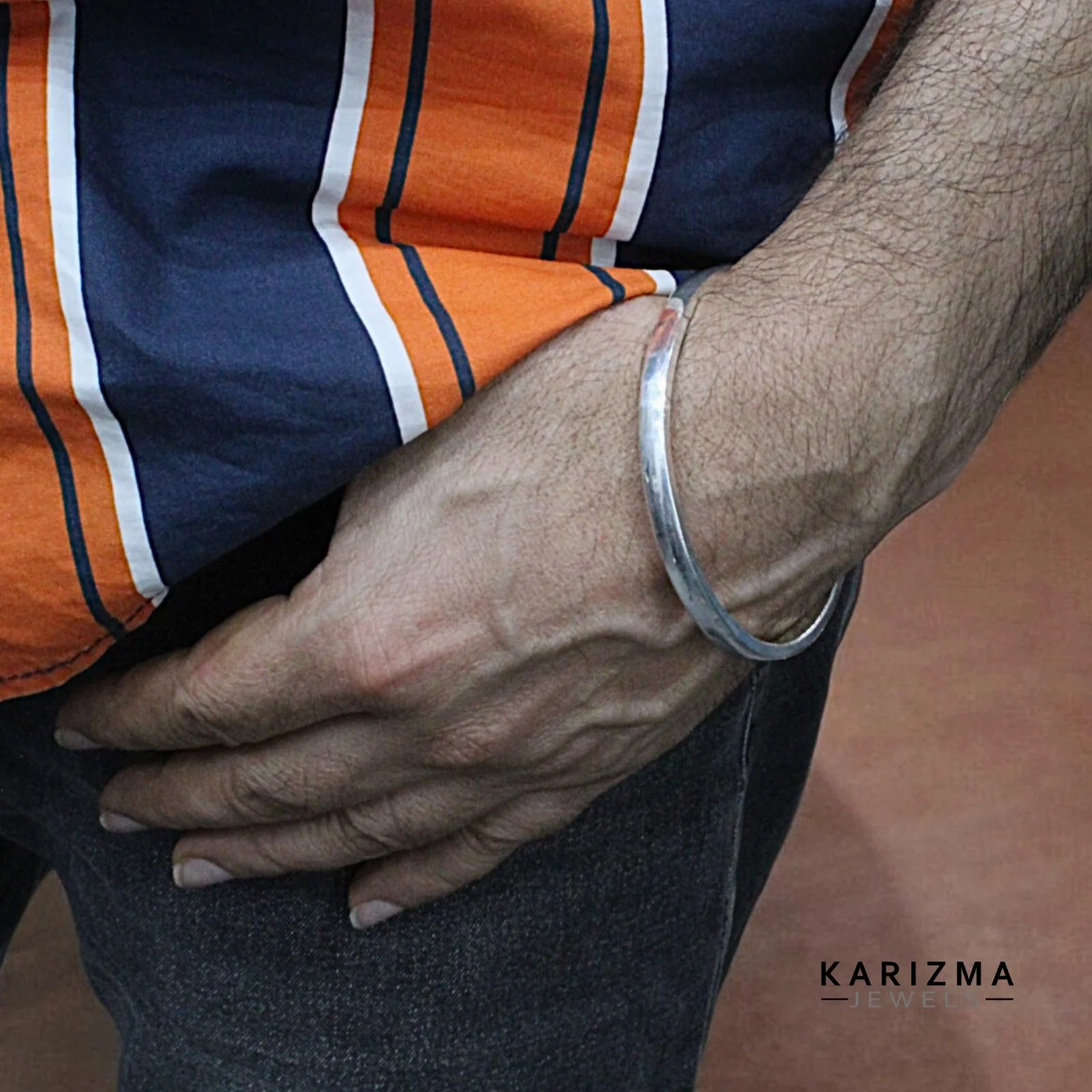 Handmade Jointless Solid Pure Silver kada Plain Bangle Bracelet arm band - Image 6