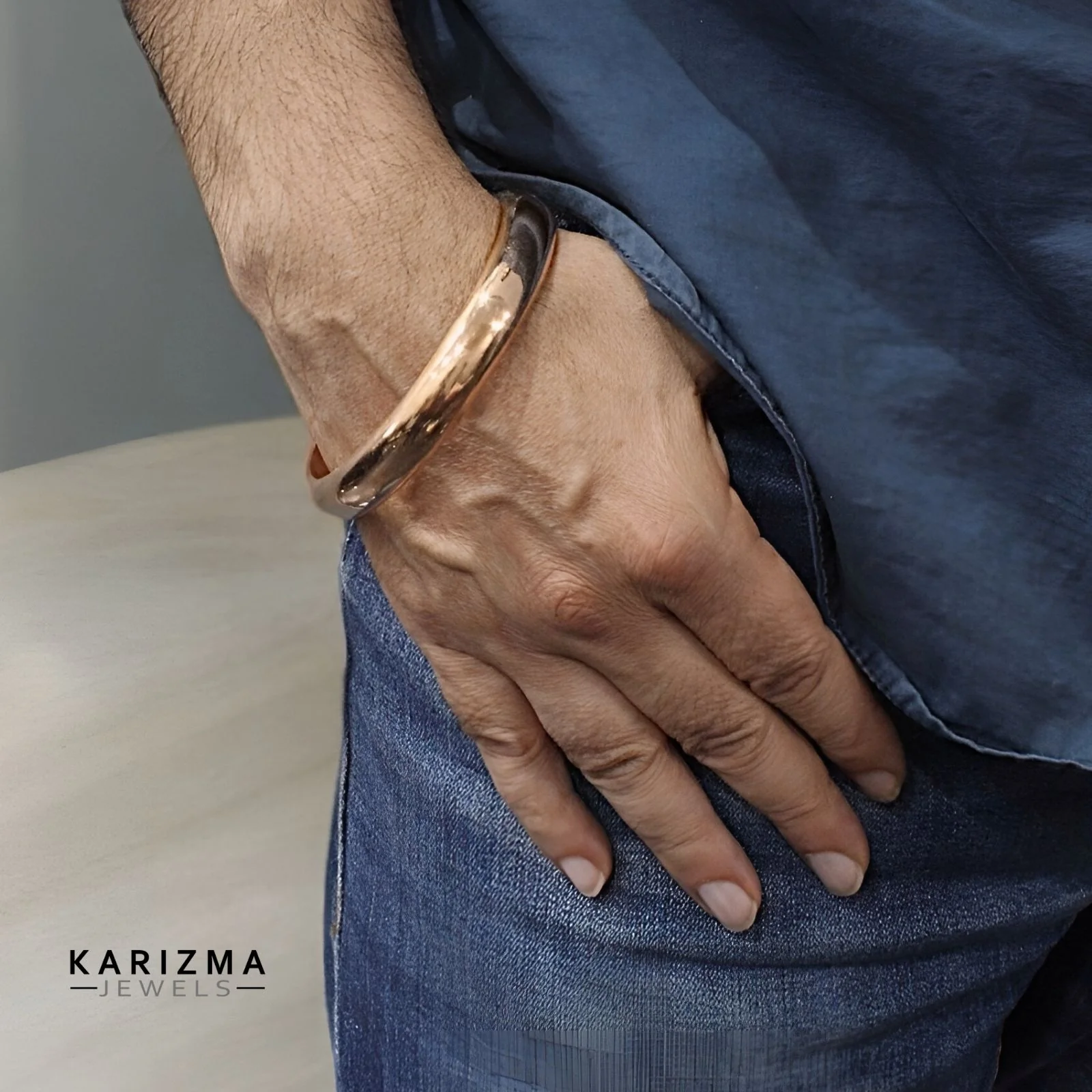 Heavy Jointless Copper Bangle bejod tamba ka kada for astrology - Image 3