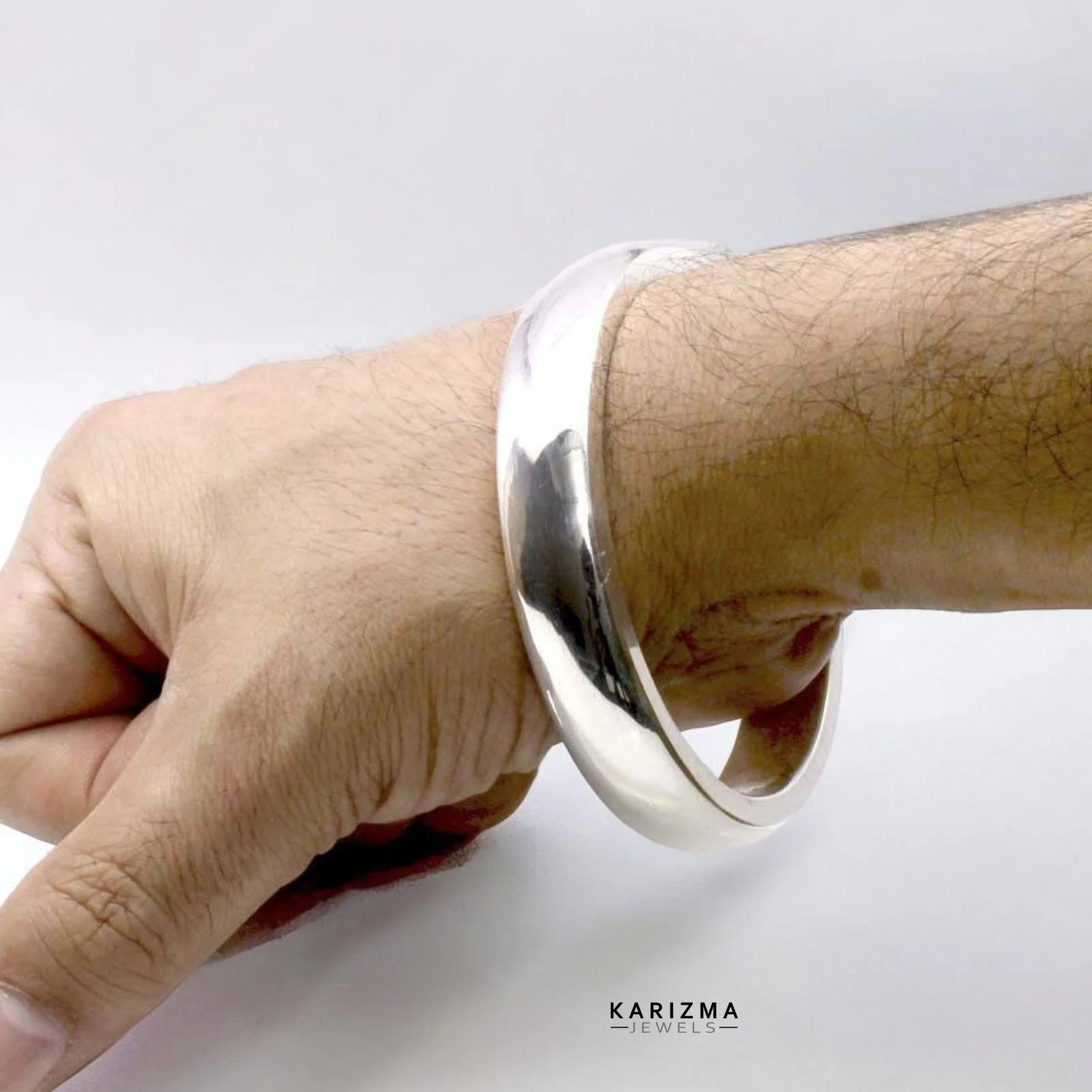 Heavy Silver men's Kada without Joint - Chandi ka bejod kada - Image 4