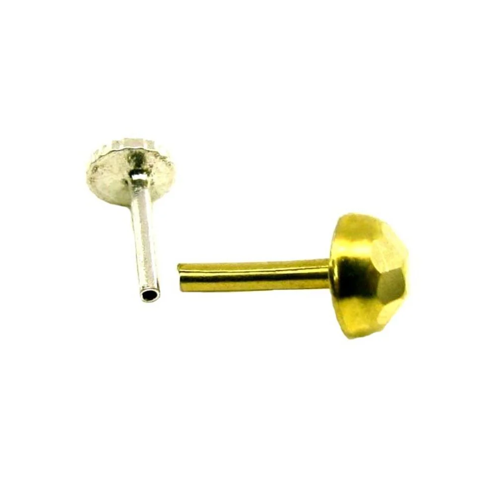 Indian Style Fancy Body Jewelry Piercing Nose Stud Pin Solid Real 14k Yellow Gold - Image 3