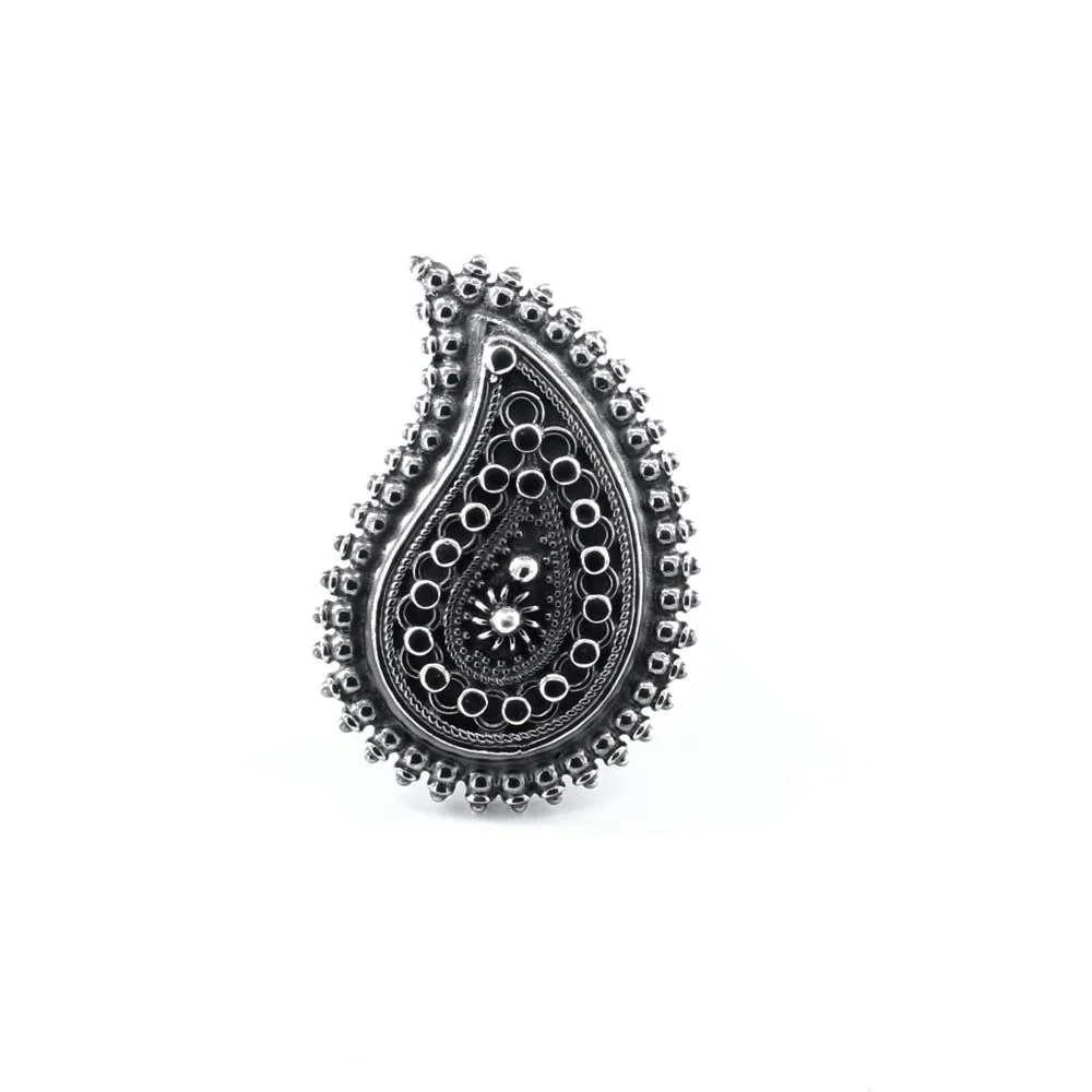 Indian Women Banjaran Style 925 Sterling Silver Oxidized Leaf Finger Ring - Image 3