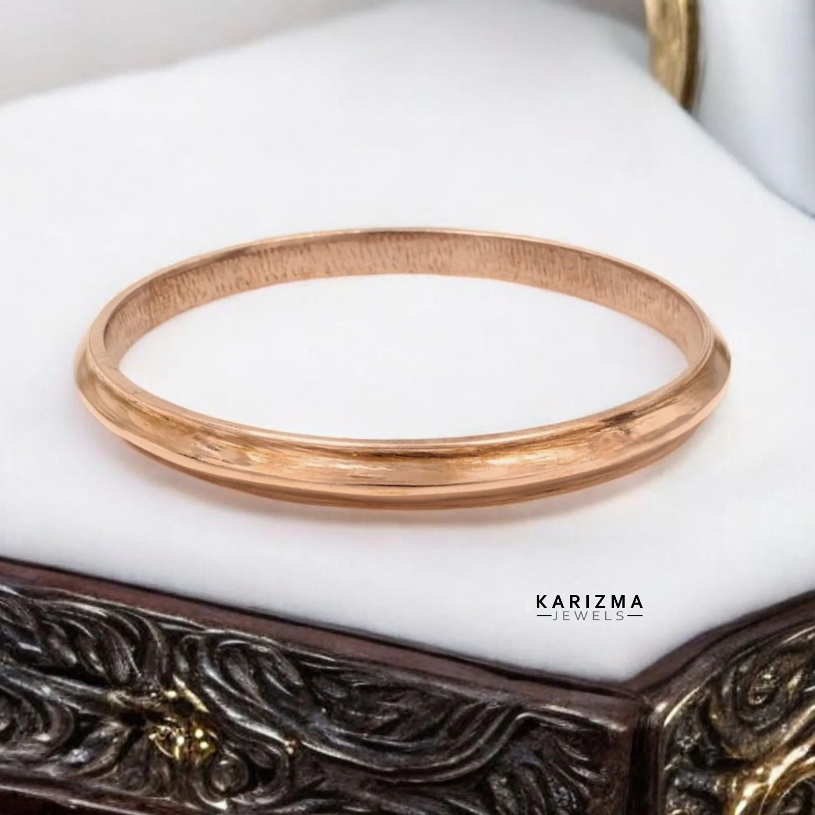 Jointless Pure Copper Bangle kada for Astrology - Image 3