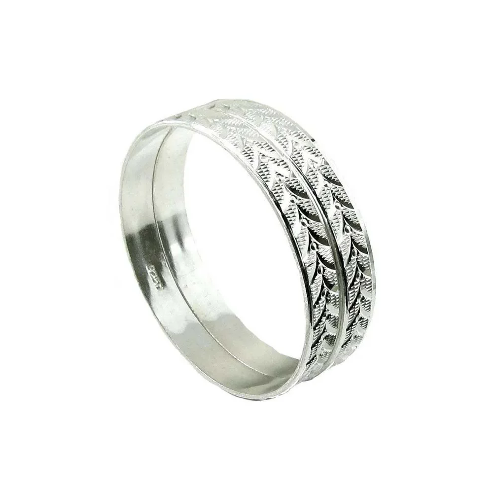 Karizmatic 925 Silver Bangles Bracelet (Kangan) - Pair - Image 3