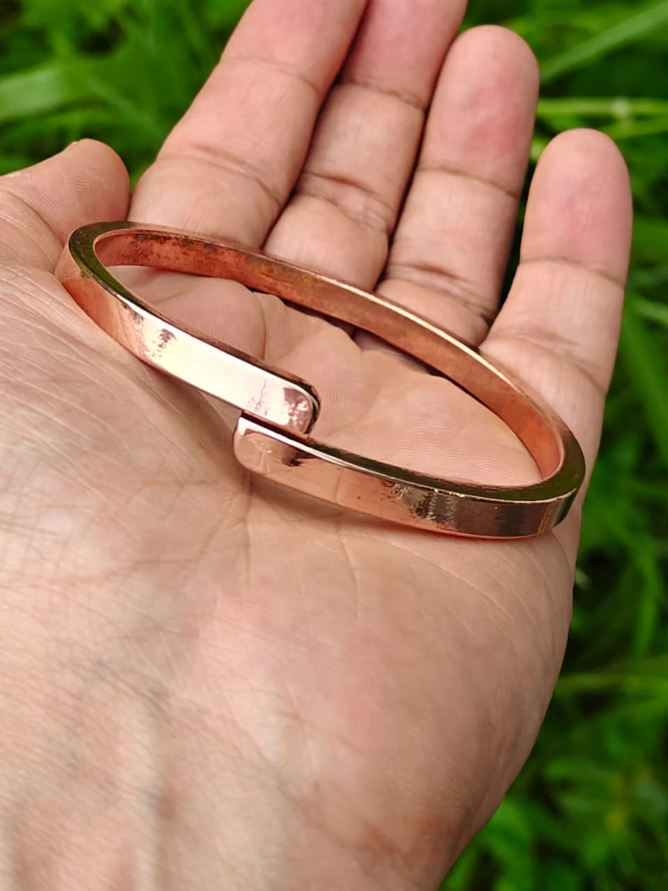 Pure Copper Adjustable Mens cuff bracelet Kada - Image 3