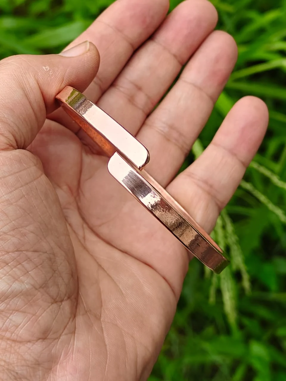 Pure Copper Adjustable Mens cuff bracelet Kada - Image 4