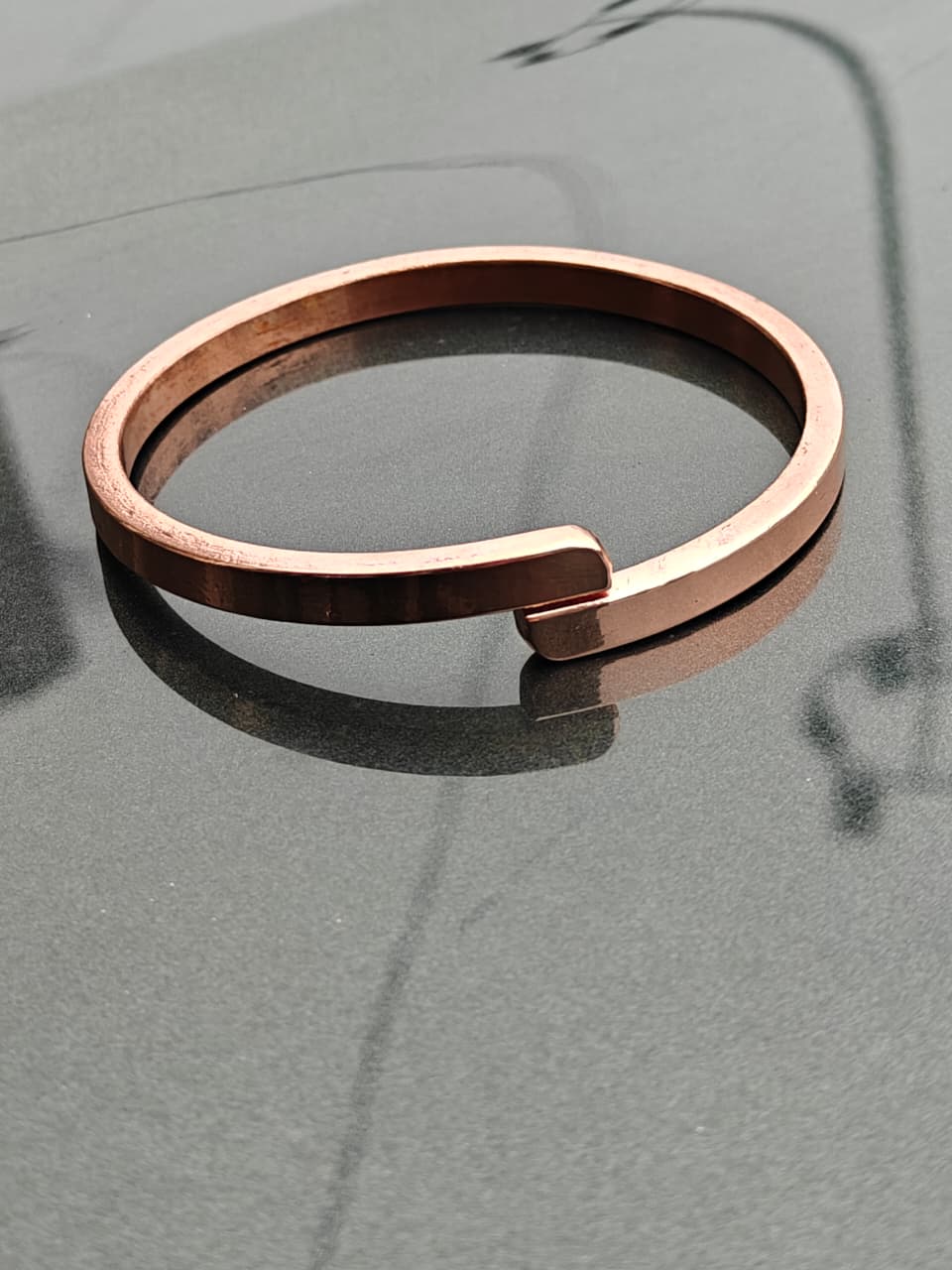 Pure Copper Adjustable Mens cuff bracelet Kada - Image 5