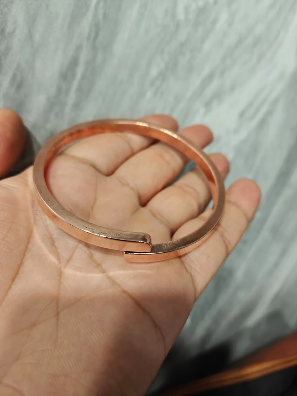 Pure Copper Adjustable Mens cuff bracelet Kada - Image 6