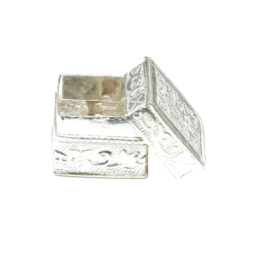 Pure silver honey container dibbi for red book remedy square sindur box gift - Image 3