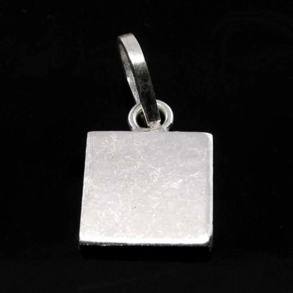 Pure Solid Silver Square Piece (Chokor) Pendant lal kitab astrology - Image 3