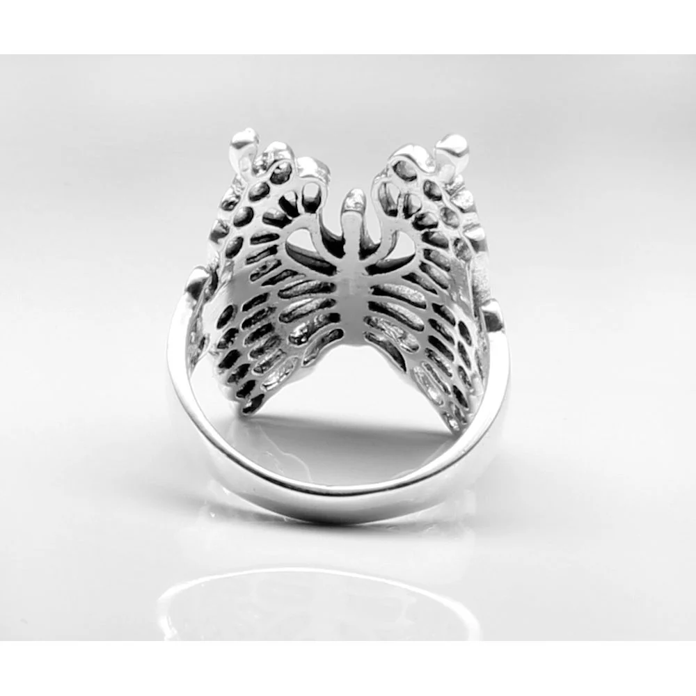 Scorpion Head Punk Oxidized Real Solid Silver Men's Ring - Image 4