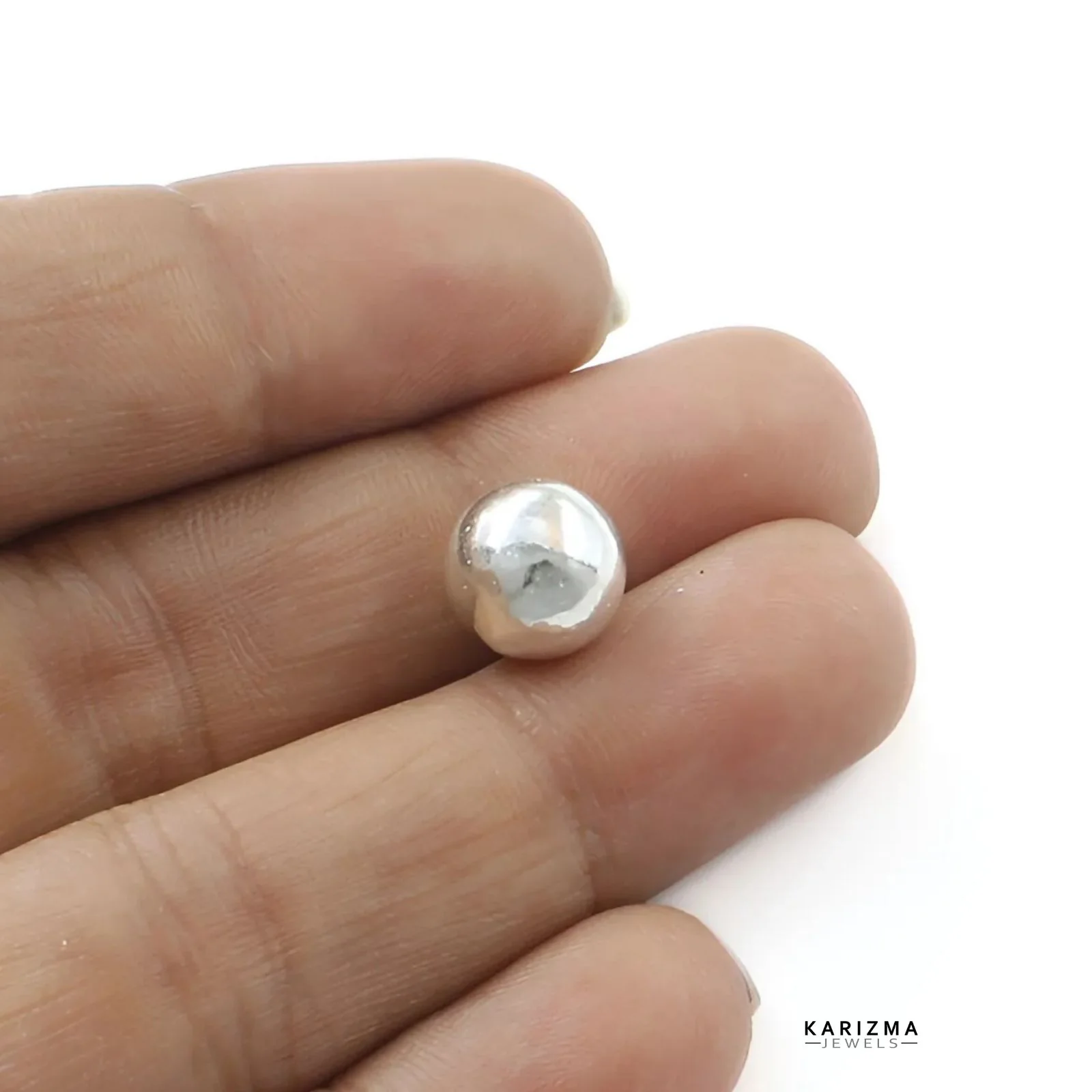 Solid Pure Silver Full Round Ball chandi ki thos Goli for Astrological remedy - Image 3